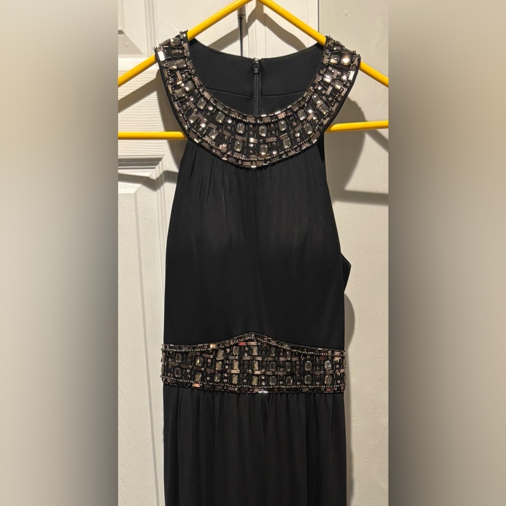 Black Embellished Maxi Dress - Elegant Evening Gown